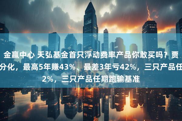 金赢中心 天弘基金首只浮动费率产品你敢买吗？贾腾业绩两极分化，最高5年赚43%、最差3年亏42%，三只产品任期跑输基准