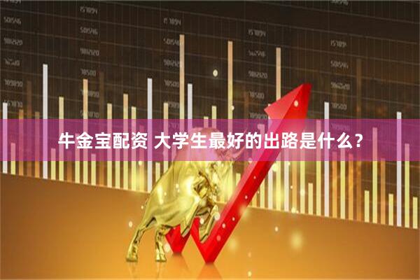 牛金宝配资 大学生最好的出路是什么？
